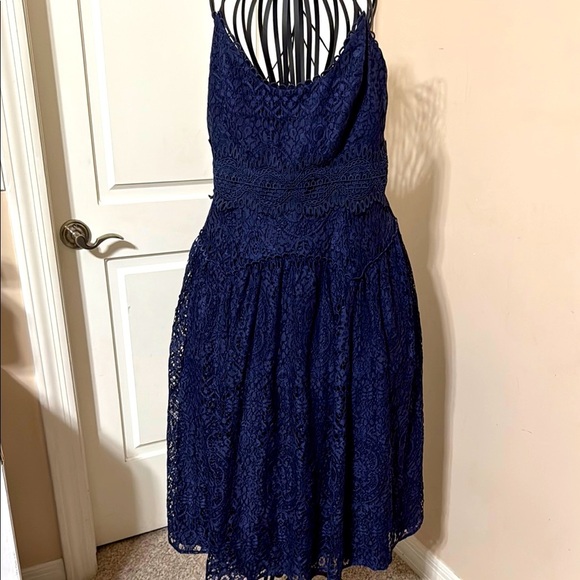 ASOS NWT Elegant Navy Lace Dress - Picture 1 of 8